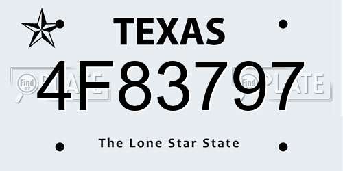4F83797 Texas License Plate