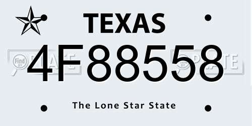 4F88558 Texas License Plate