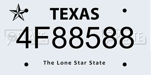 4F88588 Texas License Plate