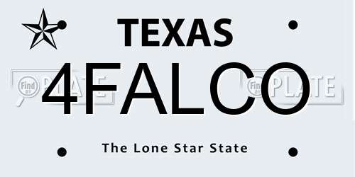 4FALCO Texas License Plate