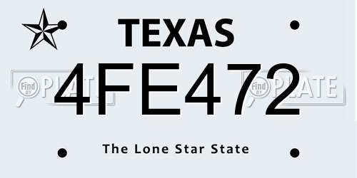 4FE472 Texas License Plate