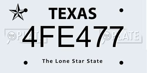 4FE477 Texas License Plate