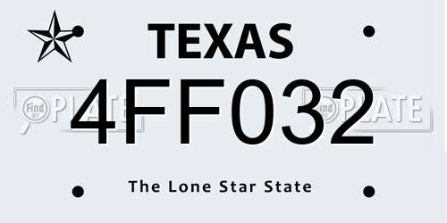 4FF032 Texas License Plate