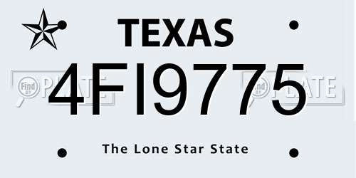 4FI9775 Texas License Plate