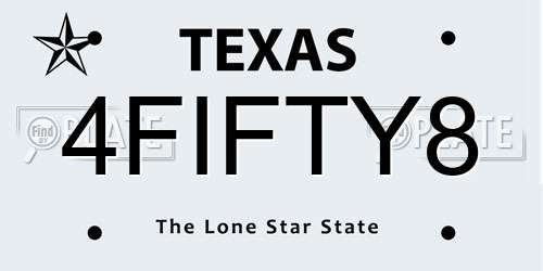 4FIFTY8 Texas License Plate