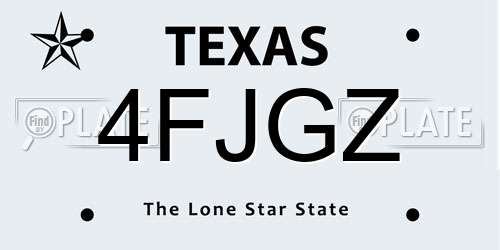 4FJGZ Texas License Plate