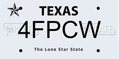 4FPCW Texas License Plate