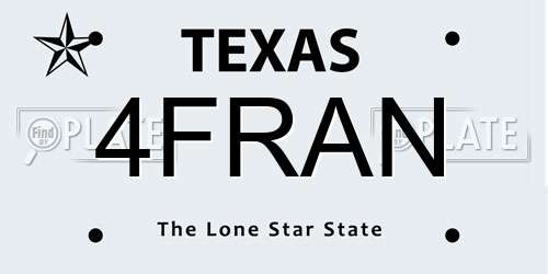 4FRAN Texas License Plate