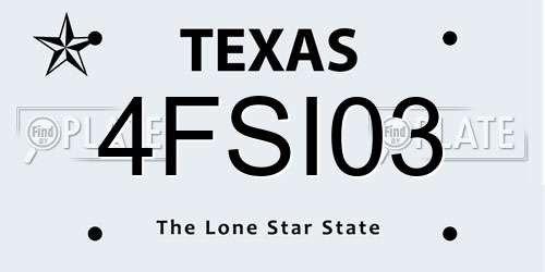 4FSI03 Texas License Plate
