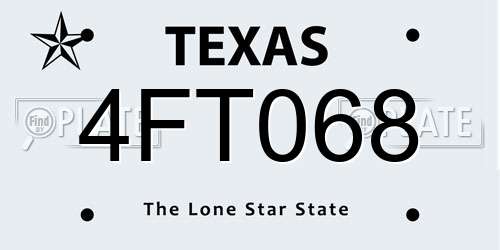 4FT068 Texas License Plate