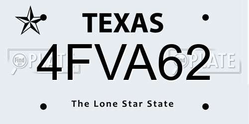 4FVA62 Texas License Plate