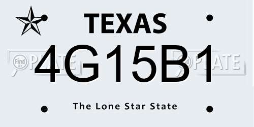 4G15B1 Texas License Plate