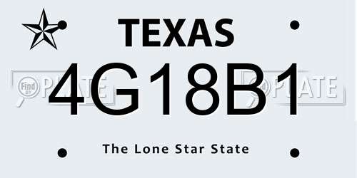 4G18B1 Texas License Plate