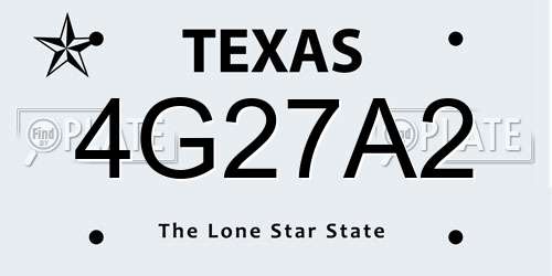 4G27A2 Texas License Plate