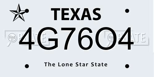 4G76O4 Texas License Plate