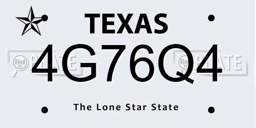 4G76Q4 Texas License Plate