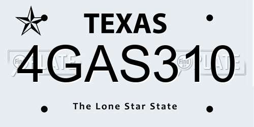 4GAS310 Texas License Plate