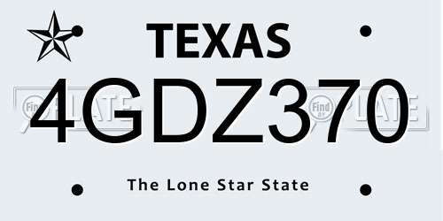 4GDZ370 Texas License Plate
