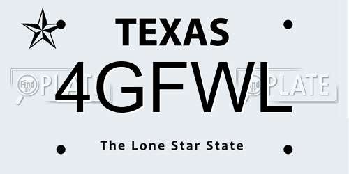 4GFWL Texas License Plate