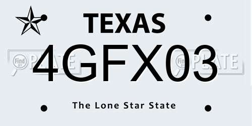 4GFX03 Texas License Plate