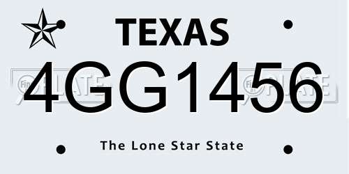 4GG1456 Texas License Plate