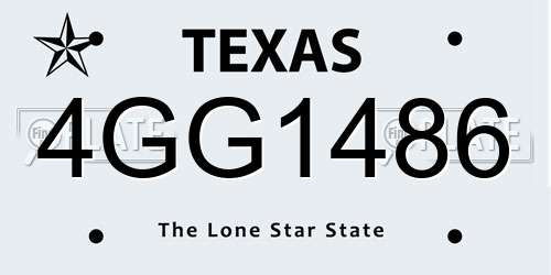 4GG1486 Texas License Plate