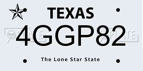 4GGP82 Texas License Plate