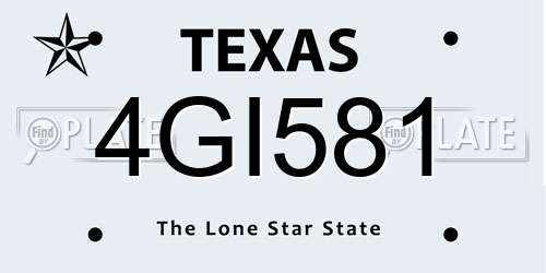 4GI581 Texas License Plate