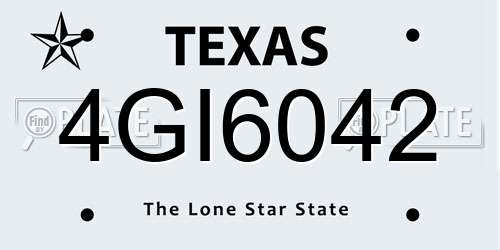 4GI6042 Texas License Plate