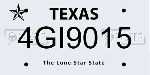 4GI9015 Texas License Plate