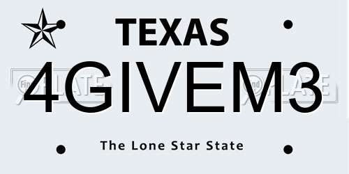 4GIVEM3 Texas License Plate
