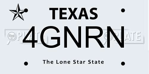 4GNRN Texas License Plate