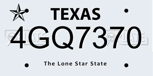 4GQ7370 Texas License Plate