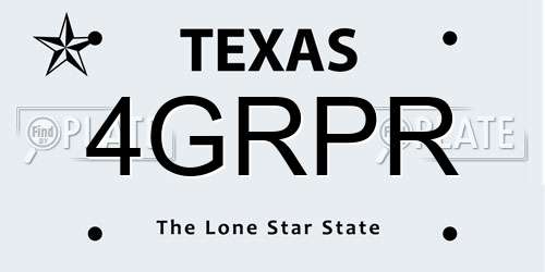 4GRPR Texas License Plate