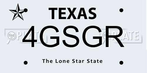 4GSGR Texas License Plate