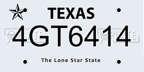 4GT6414 Texas License Plate
