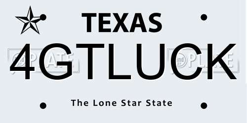4GTLUCK Texas License Plate