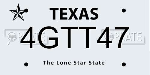 4GTT47 Texas License Plate