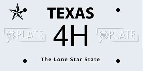 4H Texas License Plate