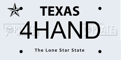 4HAND Texas License Plate
