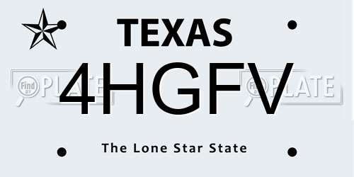 4HGFV Texas License Plate