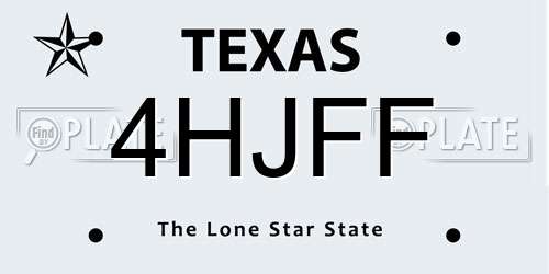4HJFF Texas License Plate