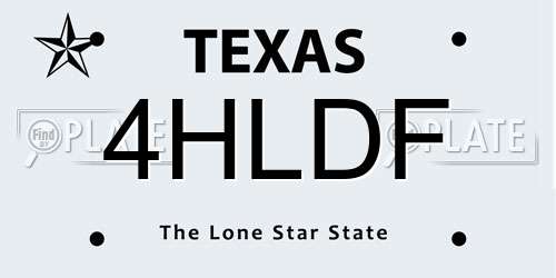 4HLDF Texas License Plate