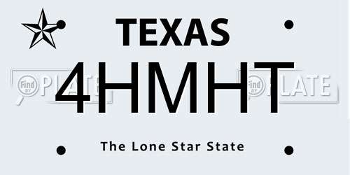 4HMHT Texas License Plate