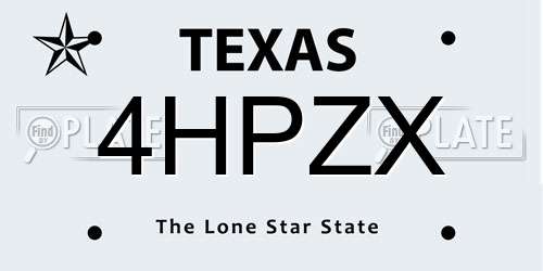4HPZX Texas License Plate