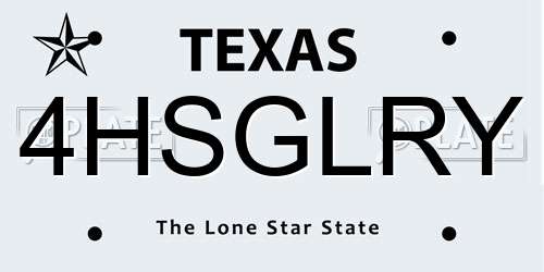 4HSGLRY Texas License Plate