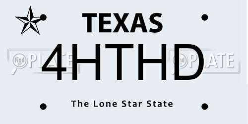 4HTHD Texas License Plate