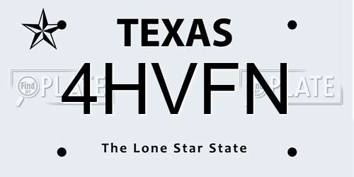 4HVFN Texas License Plate
