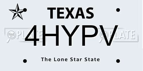 4HYPV Texas License Plate