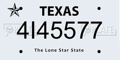 4I45577 Texas License Plate